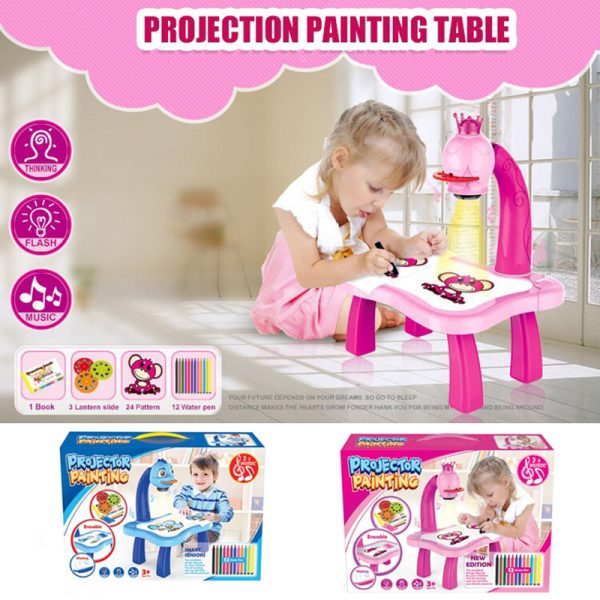 LED Projector Art Painting Table for Kids